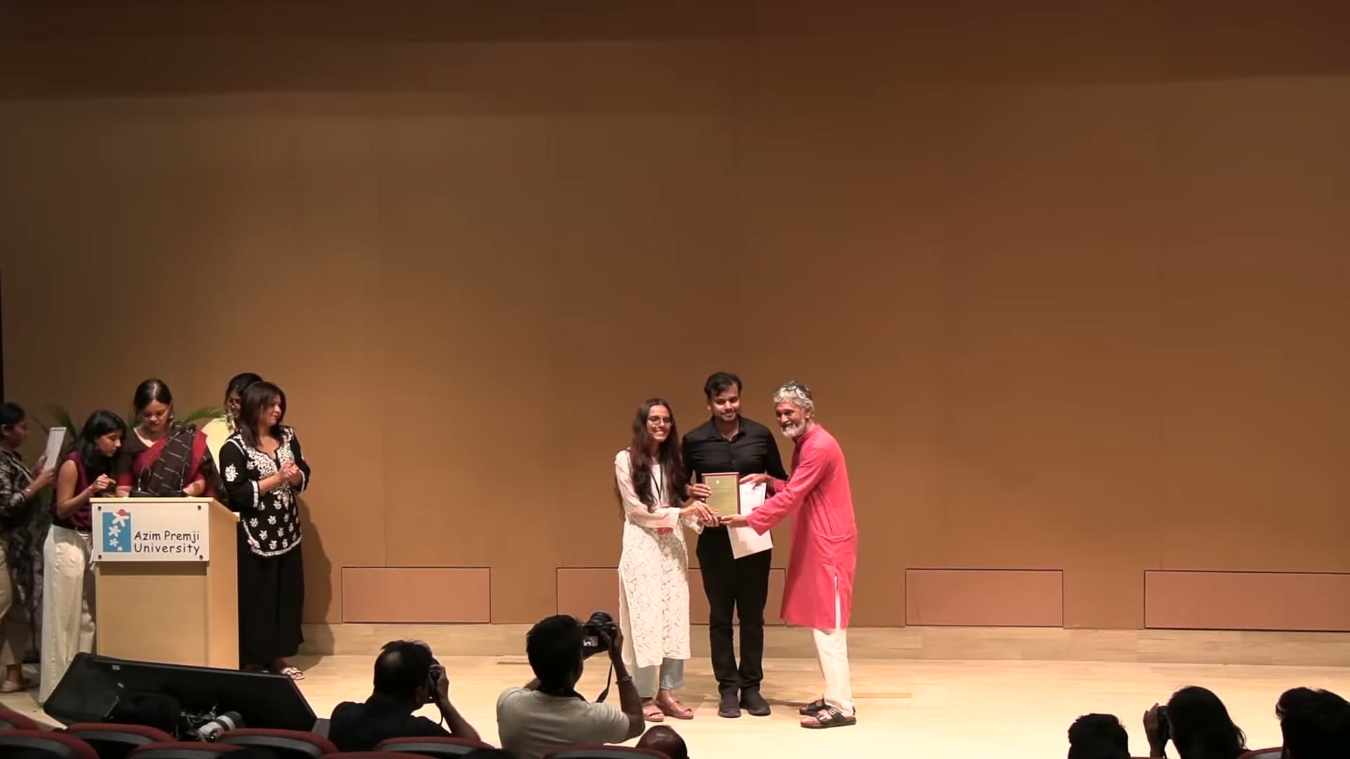 SuoMoto Founders receiving the National Award at Azim Premji University, Bengaluru